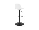 Tabouret réglable LANCELOT en tissu bouclé blanc et pied en métal noir