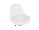 Tabouret réglable LANCELOT en tissu bouclé blanc et pied en métal noir