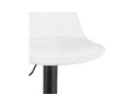 Tabouret réglable LANCELOT en tissu bouclé blanc et pied en métal noir