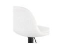 Tabouret réglable LANCELOT en tissu bouclé blanc et pied en métal noir