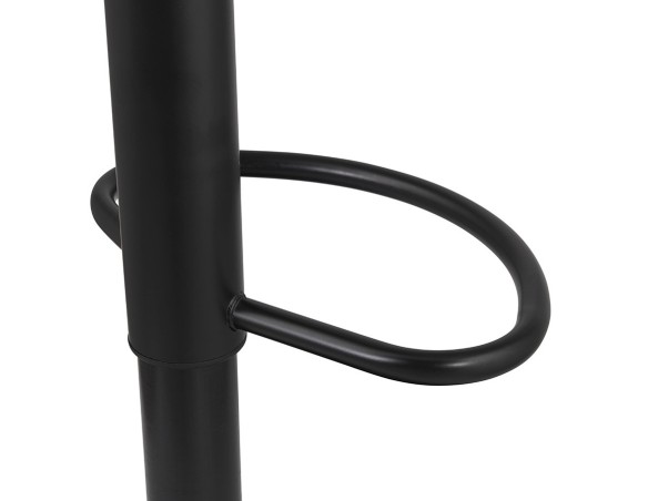 Tabouret réglable LANCELOT en tissu bouclé blanc et pied en métal noir