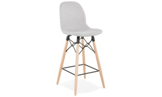 BS02690LG 5420072070025 Tabouret snack mi-hauteur GALACTIK MINI en tissu gris clair style scandinave