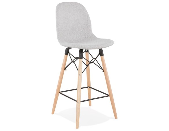 BS02690LG 5420072070025 Tabouret snack mi-hauteur GALACTIK MINI en tissu gris clair style scandinave
