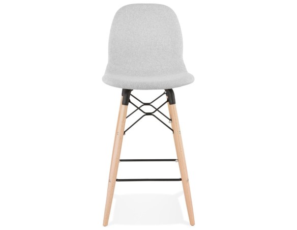 Tabouret snack mi-hauteur GALACTIK MINI en tissu gris clair style scandinave