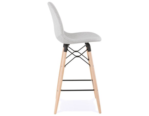 Tabouret snack mi-hauteur GALACTIK MINI en tissu gris clair style scandinave