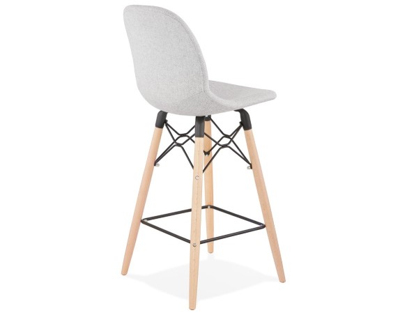 Tabouret snack mi-hauteur GALACTIK MINI en tissu gris clair style scandinave