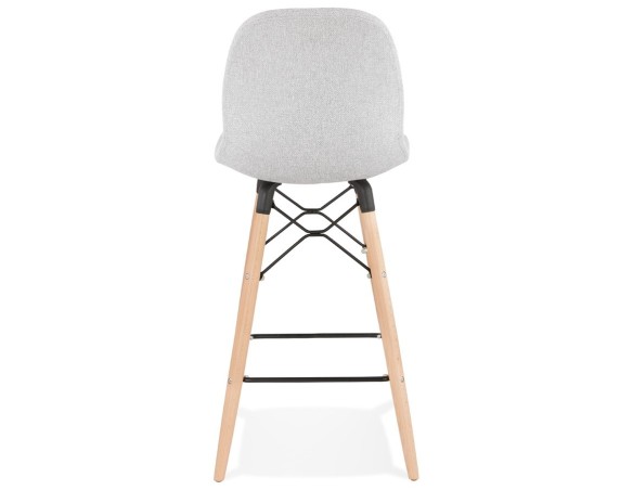 Tabouret snack mi-hauteur GALACTIK MINI en tissu gris clair style scandinave