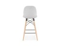Tabouret snack mi-hauteur GALACTIK MINI en tissu gris clair style scandinave