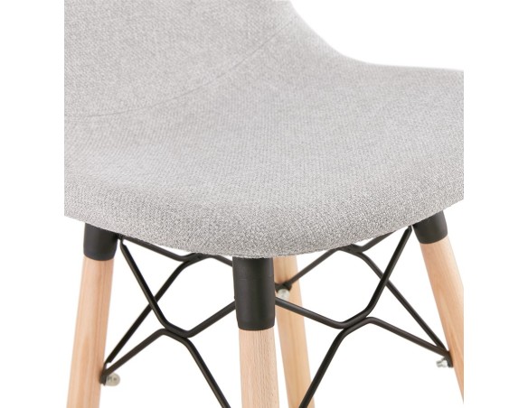 Tabouret snack mi-hauteur GALACTIK MINI en tissu gris clair style scandinave