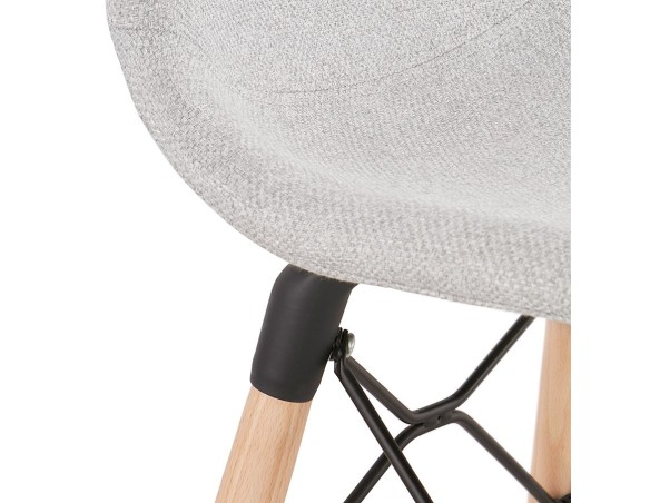 Tabouret snack mi-hauteur GALACTIK MINI en tissu gris clair style scandinave