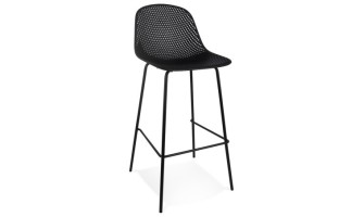 BS05290BL 5404028313909 Tabouret de bar perforé LOKI noir intérieur / extérieur