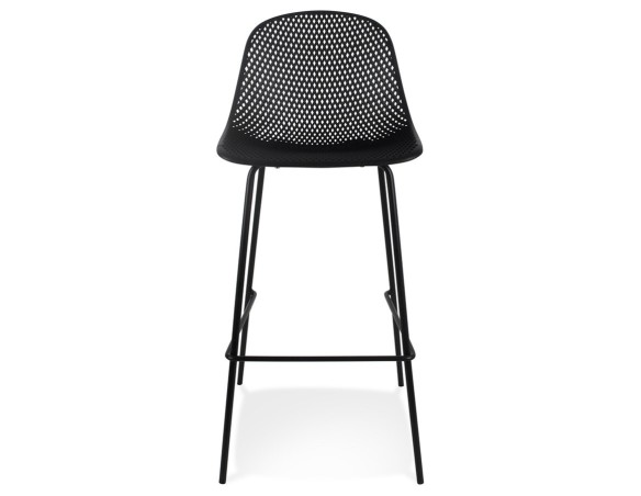 Tabouret de bar perforé LOKI noir intérieur / extérieur