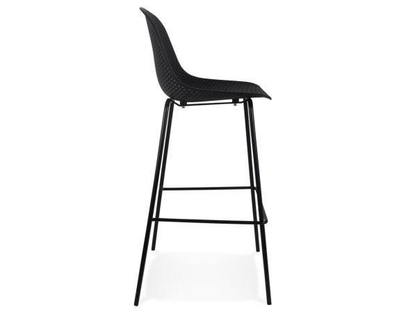 Tabouret de bar perforé LOKI noir intérieur / extérieur