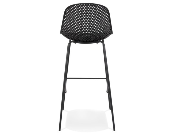 Tabouret de bar perforé LOKI noir intérieur / extérieur
