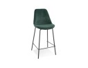 BS04930GEBL 5404028307403 Tabouret snack mi-hauteur SPARK MINI en velours vert et pieds en métal noir