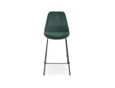Tabouret snack mi-hauteur SPARK MINI en velours vert et pieds en métal noir