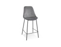 BS04940GRBL 5404028307427 Tabouret snack mi-hauteur SPARK MINI en velours gris et pieds en métal noir
