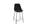 BS04950BLBL 5404028307441 Tabouret snack mi-hauteur SPARK MINI en velours noir et pieds en métal noir