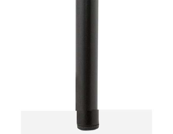 Tabouret snack mi-hauteur SPARK MINI en velours noir et pieds en métal noir