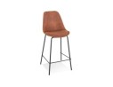 BS04970BRBL 5404028307489 Tabouret snack mi-hauteur TAO MINI en microfibre brune et pieds en métal noir