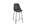 BS04980DGBL 5404028307502 Tabouret snack mi-hauteur TAO MINI en microfibre grise et pieds en métal noir