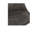 Tabouret snack mi-hauteur TAO MINI en microfibre grise et pieds en métal noir