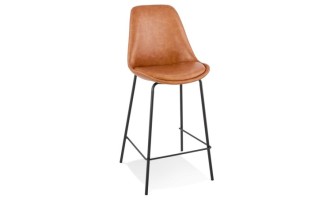 BS04990BRBL 5404028307526 Tabouret snack mi-hauteur RITUAL MINI en matière synthétique brune et pied en métal noir
