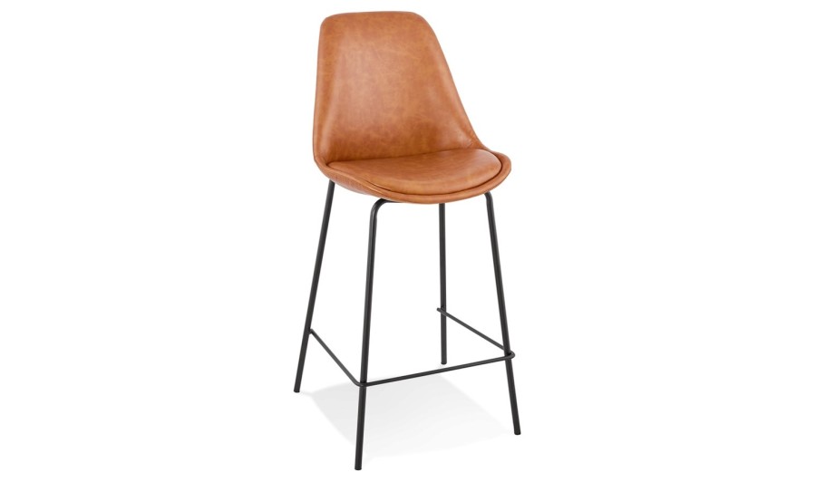 BS04990BRBL 5404028307526 Tabouret snack mi-hauteur RITUAL MINI en matière synthétique brune et pied en métal noir BS04990BRBL 5404028307526 Tabouret snack mi-hauteur RITUAL MINI en matière synthétique brune et pied en métal noir