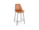 BS04990BRBL 5404028307526 Tabouret snack mi-hauteur RITUAL MINI en matière synthétique brune et pied en métal noir