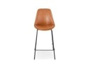 Tabouret snack mi-hauteur RITUAL MINI en matière synthétique brune et pied en métal noir