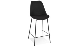 BS05000BLBL 5404028307540 Tabouret snack mi-hauteur ALOE MINI en tissu noir avec pied en métal