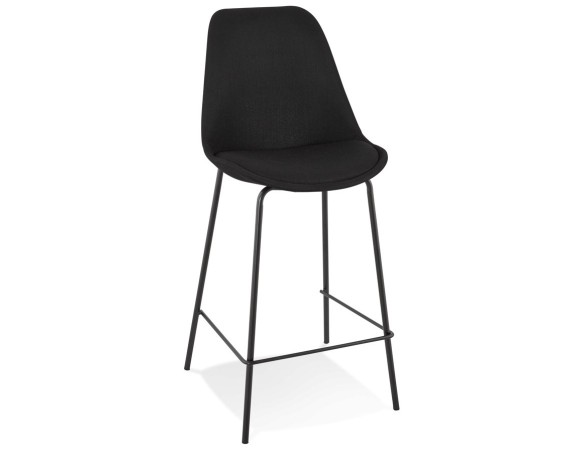 BS05000BLBL 5404028307540 Tabouret snack mi-hauteur ALOE MINI en tissu noir avec pied en métal
