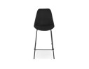 Tabouret snack mi-hauteur ALOE MINI en tissu noir avec pied en métal