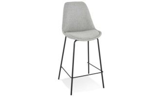 BS05010GRBL 5404028307564 Tabouret snack mi-hauteur ALOE MINI en tissu gris avec pied en métal