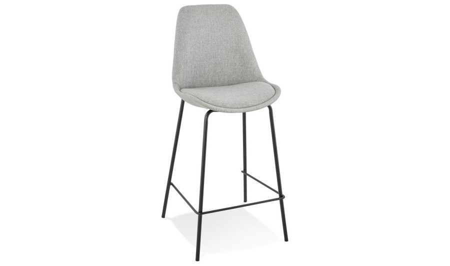 BS05010GRBL 5404028307564 Tabouret snack mi-hauteur ALOE MINI en tissu gris avec pied en métal
