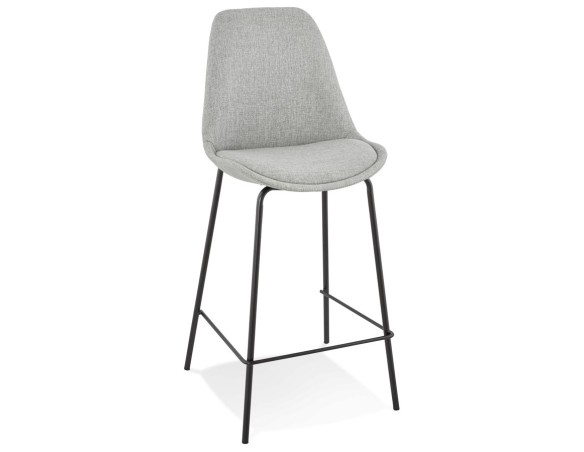 BS05010GRBL 5404028307564 Tabouret snack mi-hauteur ALOE MINI en tissu gris avec pied en métal