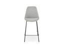 Tabouret snack mi-hauteur ALOE MINI en tissu gris avec pied en métal