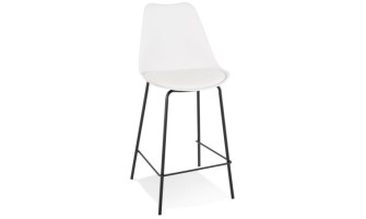 BS05020WHBL 5404028307588 Tabouret snack mi-hauteur LEMON MINI blanc avec pied en métal noir
