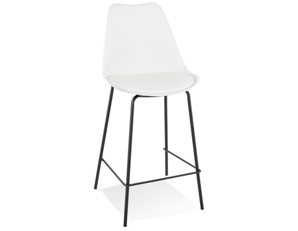 BS05020WHBL 5404028307588 Tabouret snack mi-hauteur LEMON MINI blanc avec pied en métal noir
