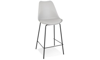 BS05040GRBL 5404028307625 Tabouret snack mi-hauteur LEMON MINI gris avec pied en métal noir