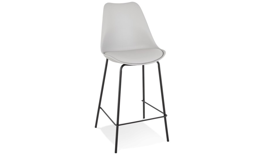 BS05040GRBL 5404028307625 Tabouret snack mi-hauteur LEMON MINI gris avec pied en métal noir