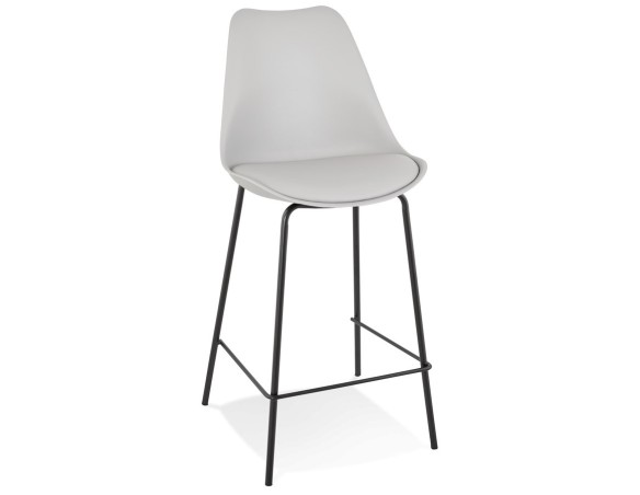 BS05040GRBL 5404028307625 Tabouret snack mi-hauteur LEMON MINI gris avec pied en métal noir