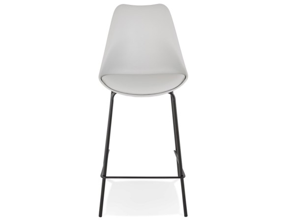 Tabouret snack mi-hauteur LEMON MINI gris avec pied en métal noir