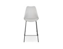 Tabouret snack mi-hauteur LEMON MINI gris avec pied en métal noir