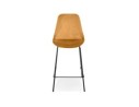 Tabouret snack mi-hauteur SPARK MINI en velours moutarde et pieds en métal noir