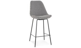 BS05700DIBL 5404028318577 Tabouret snack mi-hauteur SPARK MINI en tissu pied de poule et pieds en métal noir