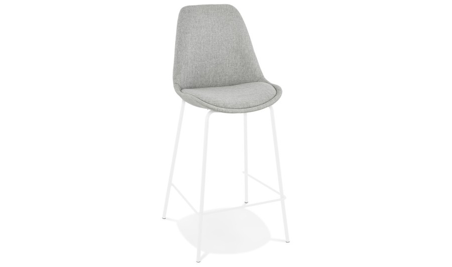 BS05890GRWH 5404028331620 Tabouret snack mi-hauteur ALOE MINI en tissu gris avec pied en métal blanc BS05890GRWH 5404028331620 Tabouret snack mi-hauteur ALOE MINI en tissu gris avec pied en métal blanc