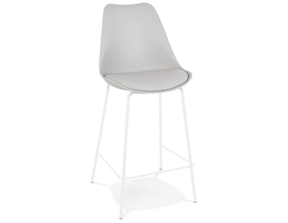 BS05900GRWH 5404028331644 Tabouret snack mi-hauteur LEMON MINI gris avec pied en métal blanc