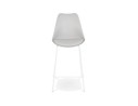 Tabouret snack mi-hauteur LEMON MINI gris avec pied en métal blanc