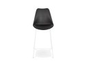 Tabouret snack mi-hauteur LEMON MINI noir avec pied en métal blanc